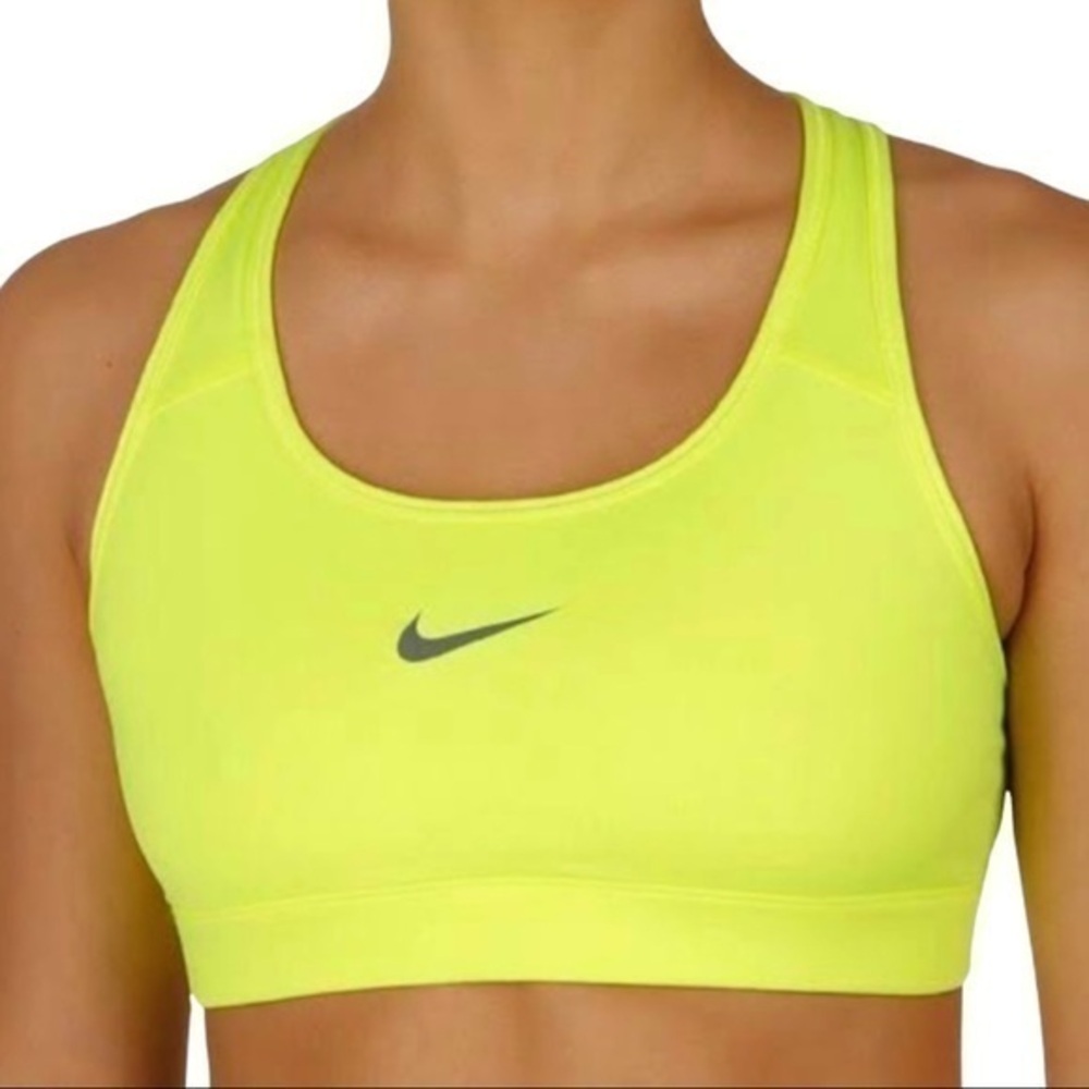 Nike Dri-FIT Neon Yellow Sports Bra Size M | Athletic Compression Activewear